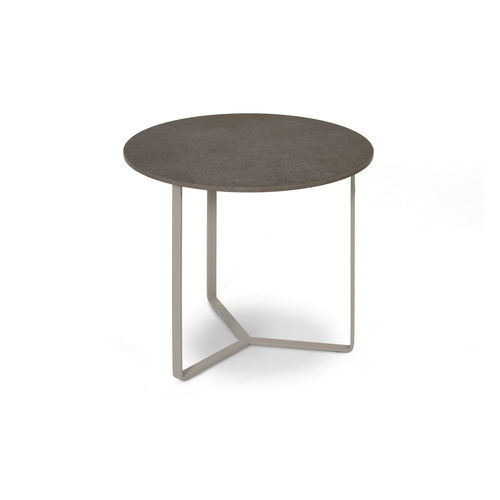 Table d'appoint design original - TRIOS - FISCHER MÖBEL - en verre / avec piètement en acier inoxydable / ronde