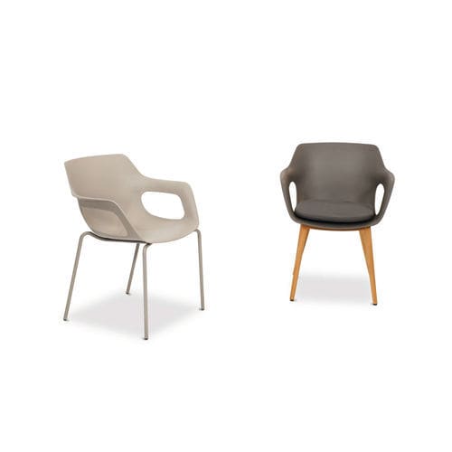 Chaise contemporaine - TEMPUS - FISCHER MÖBEL - d'extérieur / en plastique recyclé / avec piètement en acier inoxydable