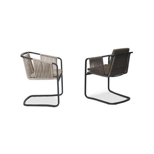 Chaise de jardin contemporaine - SUITE - FISCHER MÖBEL - d'extérieur / en corde / avec piètement en acier inoxydable