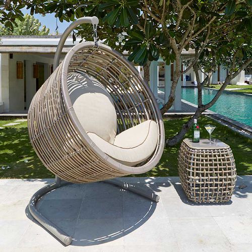 Chaise suspendue contemporaine - MERCY - SKY LINE DESIGN - d'extérieur / en tissu / avec piètement en métal
