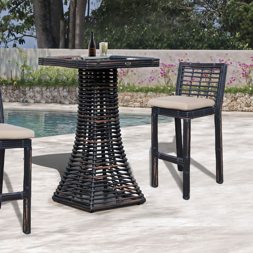 Table mange-debout contemporaine - TOPAZ  - SKY LINE DESIGN - en bois / avec piètement en bois / carrée
