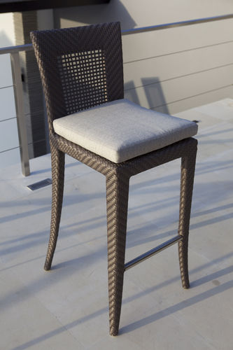 Chaise de bar contemporaine - MADISON  - SKY LINE DESIGN - d'extérieur / en tissu / avec piètement en résine tressée