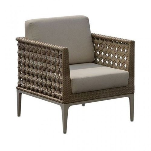 Fauteuil contemporain - HEART  - SKY LINE DESIGN - en tissu / en résine tressée / beige