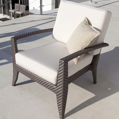 Fauteuil contemporain - MADISON  - SKY LINE DESIGN - en tissu / en résine tressée / avec coussin amovible