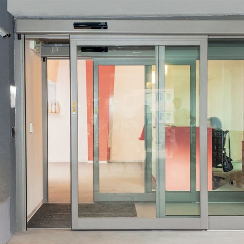 Porte d'entrée - ASD 1 + 1 - Ponzi - en aluminium / coulissante / vitrée