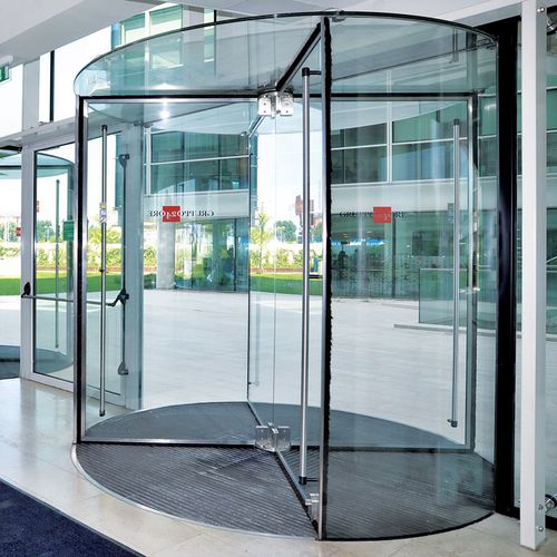 Porte d'entrée - PG VITRUM 4 - Ponzi - en inox / à tambour / vitrée