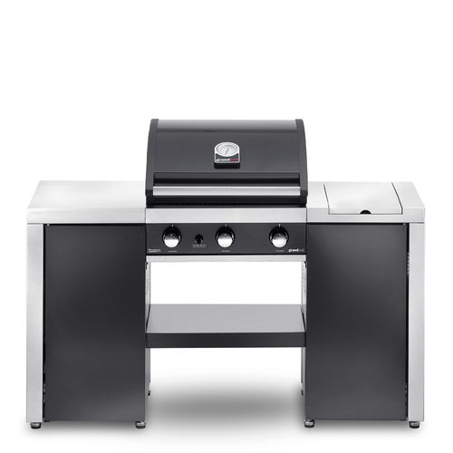 Barbecue à gaz - Premium G3 Island - GRAND HALL - sur pied / en fonte / en acier inoxydable
