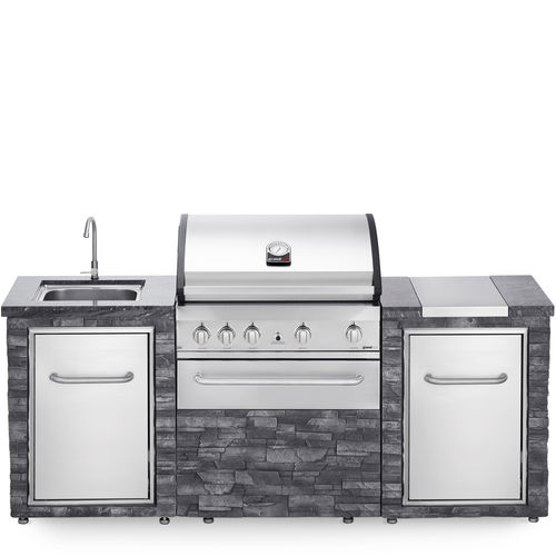 Îlot de cuisine en acier inoxydable - GRAND HALL - en fonte / en pierre / de taille moyenne