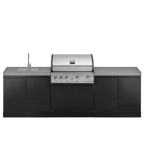 Îlot de cuisine de taille moyenne - Elite  - GRAND HALL - d'extérieur / avec plaque de cuisson / noir