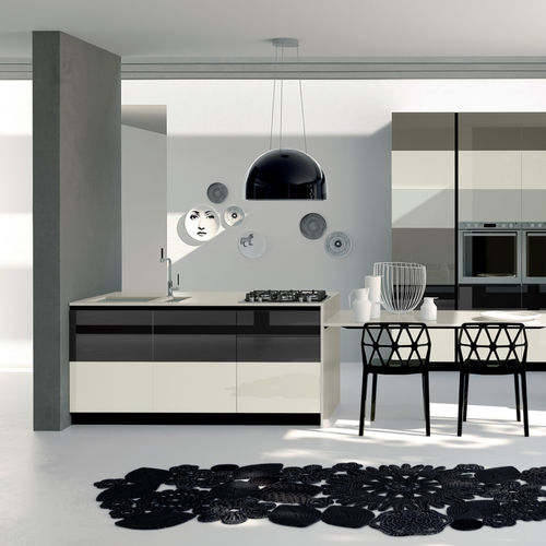 Cuisine contemporaine - TETRIX - SCAVOLINI - en placage de bois / en marbre / en quartz