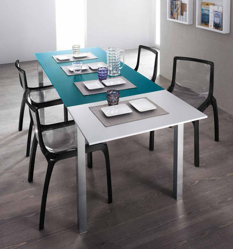 Table à manger contemporaine - AXEL - SCAVOLINI - en verre trempé / en mélaminé / avec piètement en aluminium