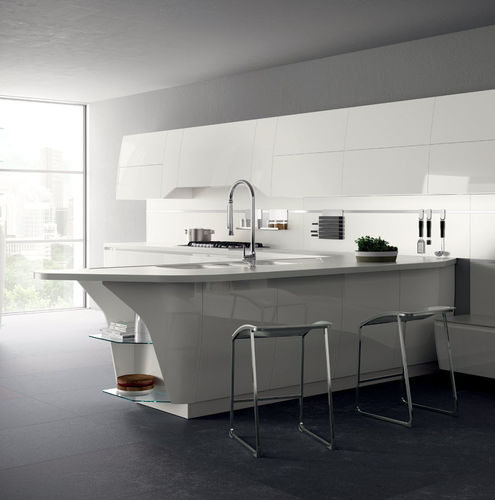 Cuisine contemporaine - FLUX SWING - SCAVOLINI - en verre / en quartz / en mélaminé
