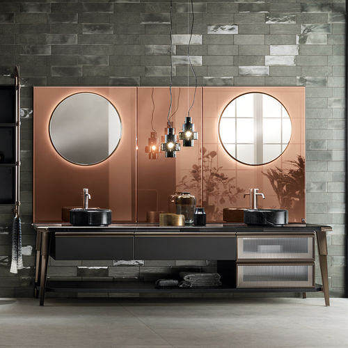 Salle de bain contemporaine - DIESEL OPEN WORKSHOP - SCAVOLINI - en céramique / en verre fumé / en Corian®