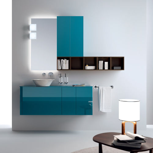 Meuble vasque double - FONT - SCAVOLINI - suspendu / en verre / contemporain