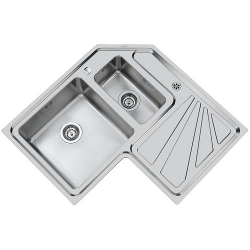 Évier 2 bacs - ANGOLARE 3308.STD - 3308 050 - Foster spa - avec égouttoir / en acier inoxydable / encastrable