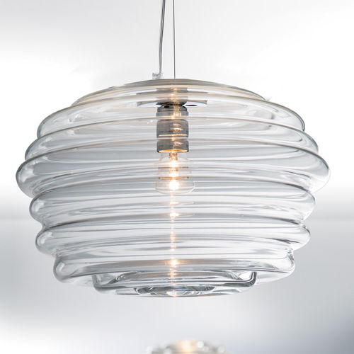Suspension - ONDA - Av Mazzega - en métal poli / en verre / contemporaine
