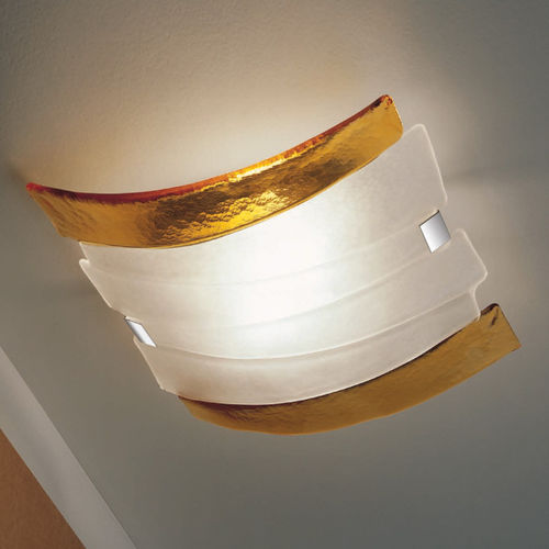 Plafonnier contemporain - RADIUS - Av Mazzega - courbé / en verre / en métal poli