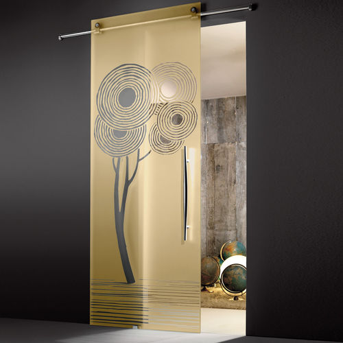 Porte d'intérieur - NATURA : ENALIOS - Casali - en verre trempé / en inox / coulissante