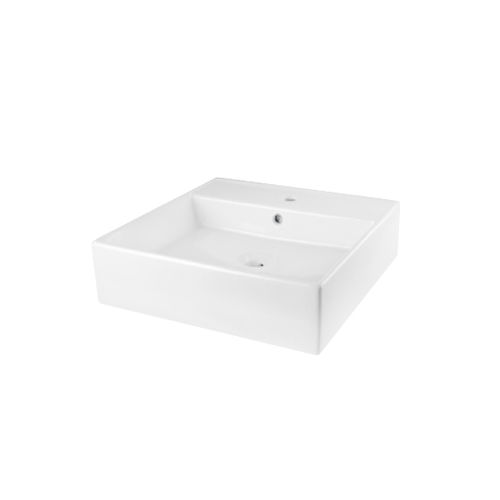 Lave-mains à poser - 6510-X1-80CP - JUSTIME - carré / en céramique