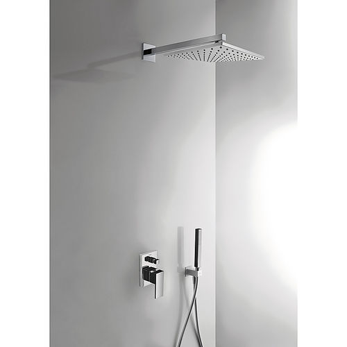 Set de douche encastrable au mur - CUADRO EXCLUSIVE: 606980 - TRES Grifería - contemporain / avec douche à main / avec pommeau réglable