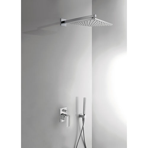 Set de douche encastrable au mur - CUADRO-TRES: 106980 - TRES Grifería - contemporain / avec douche à main / avec pommeau réglable