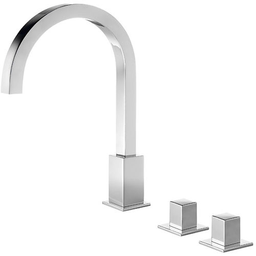 Mélangeur de vasque - CUADRO-TRES: 00810503 - TRES Grifería - à poser / en métal chromé / de salle de bain