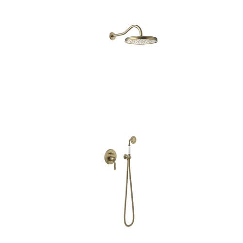 Set de douche encastrable au mur - TRES-CLASIC: 24218003LV - TRES Grifería - classique / avec douche à main / avec pommeau fixe