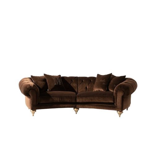 Canapé chesterfield - AUDREY - Mantellassi 1926 - en velours / en cuir / avec accoudoirs