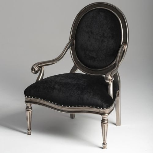 Fauteuil classique - ATOLLO - Mantellassi 1926 - en tissu / médaillon / noir