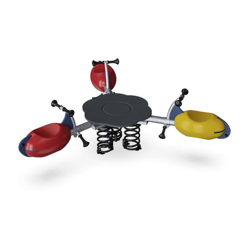 Jeu à ressort en HDPE - ELE400021 - KOMPAN - en HPL / animal / 3 places