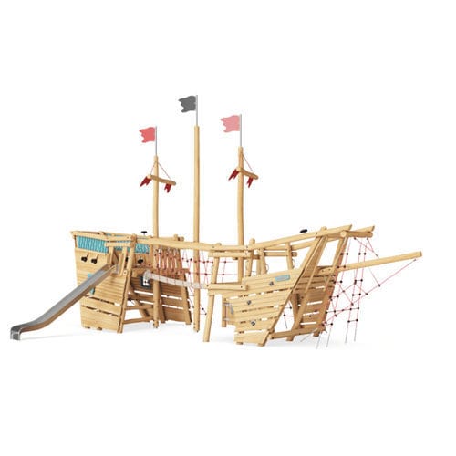 Structure de jeu pour aire de jeux - NRO546 - KOMPAN - pour collectivité / en bois / modulaire