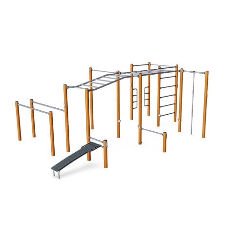 Parc de street workout pour espace public - COMBI 5 - KOMPAN - pour aire de jeux / pour activité sportive / dips
