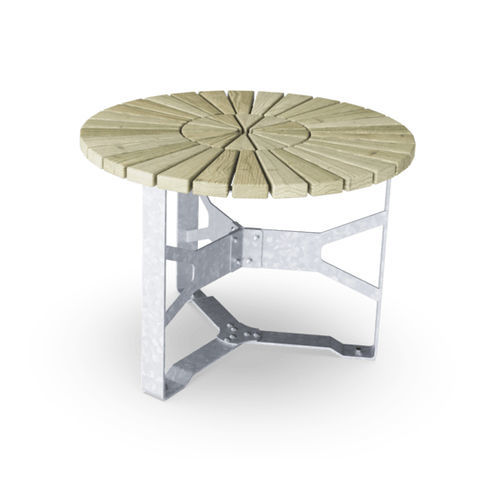 Table classique - PAR1010 - KOMPAN - en pin / en métal / avec piètement en métal