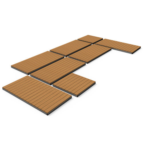 Parquet massif - TYP MF - MDT-TEX - en eucalyptus / pont de bateau / brossé
