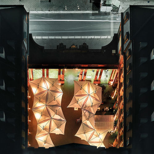 Structure d'ombrage en toile - TYPE EV - MDT-TEX - pour espace public