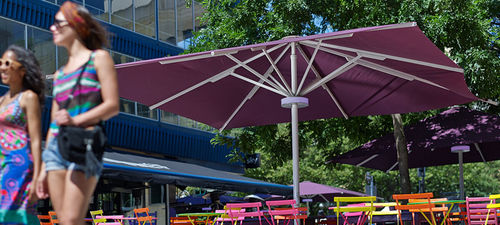 Parasol carré - TYPE T  - MDT-TEX - rond / rectangulaire / à mât central