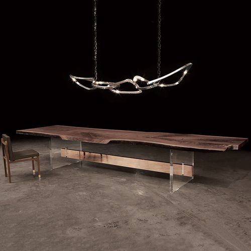 Table à manger contemporaine - HOMMES - Hudson Furniture - en Plexiglas® / en noyer / en bronze