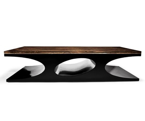Table basse contemporaine - VOLCANO - Hudson Furniture - en bois laqué / rectangulaire / en matériaux de récupération