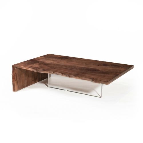 Table basse contemporaine - PLEXI - Hudson Furniture - en Plexiglas® / en noyer / rectangulaire