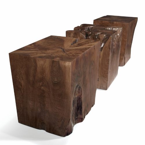 Table d'appoint contemporaine - ORGANIC CUBE - Hudson Furniture - en teck / carrée / sur mesure