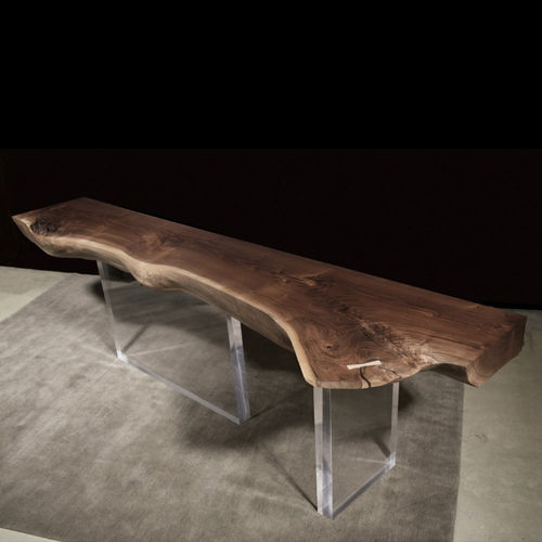 Console contemporaine - PLEXI - Hudson Furniture - en Plexiglas® / en noyer / sur mesure