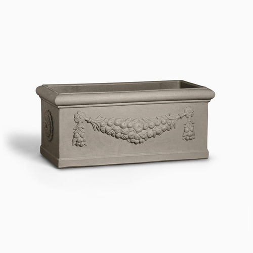 Jardinière en polyéthylène basse densité (PEBD) - RETTANGOLO FESTONATO  - SERRALUNGA - rectangulaire / 100% recyclable / classique