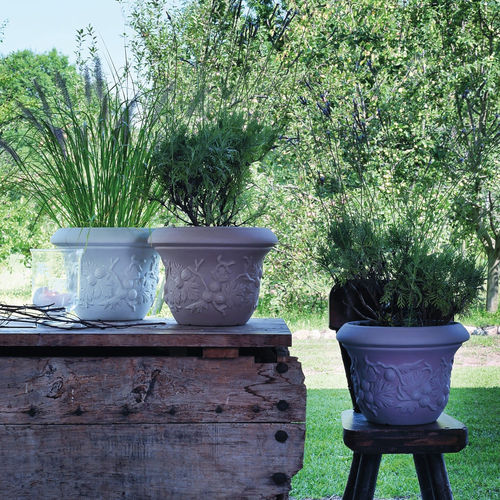 Pot de jardin en polyéthylène basse densité (PEBD) - UVA SPINA  - SERRALUNGA - rond / résidentiel / blanc