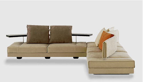 Canapé d'angle - AVEDON - Saporiti Italia - contemporain / en cuir / beige
