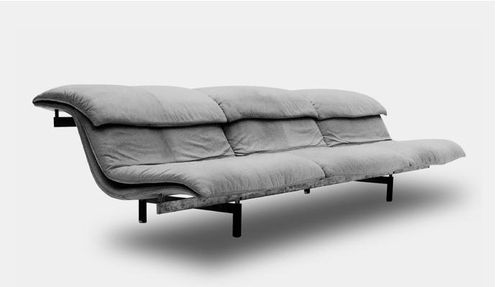 Canapé contemporain - WAVE - Saporiti Italia - en tissu / gris / 3 places