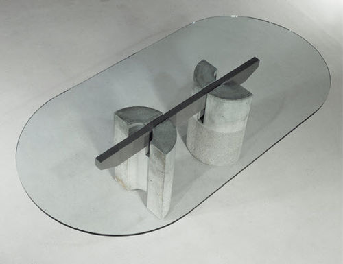 Table de réunion contemporaine - P 650 - Saporiti Italia - en verre / ovale / professionnelle