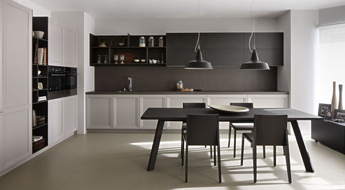 Cuisine contemporaine - PIEDRA OLMO CENIZA - Dica - en acier / en bois / avec poignée