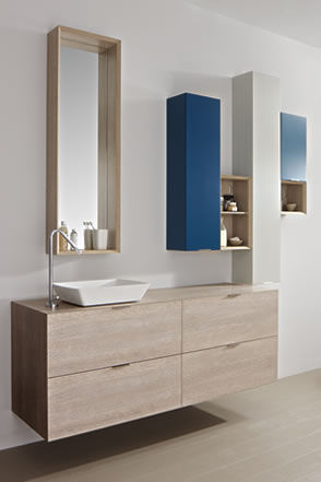 Meuble vasque suspendu - LUSH - Dica - stratifié / en métal / contemporain