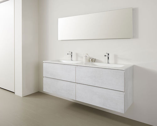 Meuble vasque double - ZERO - Dica - suspendu / en bois / stratifié