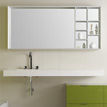 Miroir de salle de bain mural - LUSH - Dica - contemporain / rectangulaire / avec rangement